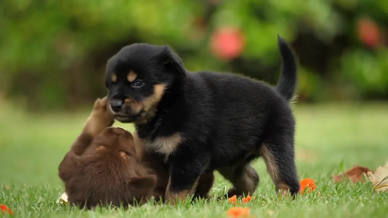 Una madre con sus cachorros en el jardín de Casa Trufa
